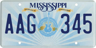 MS license plate AAG345