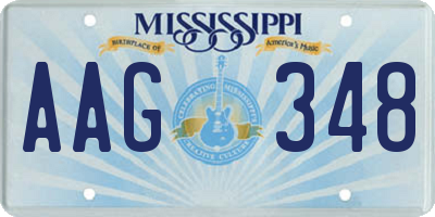 MS license plate AAG348