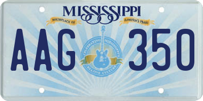 MS license plate AAG350