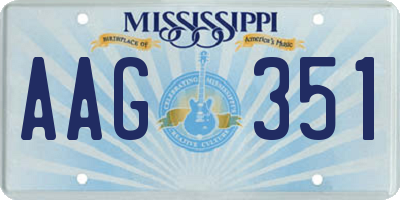 MS license plate AAG351