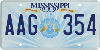 MS license plate AAG354