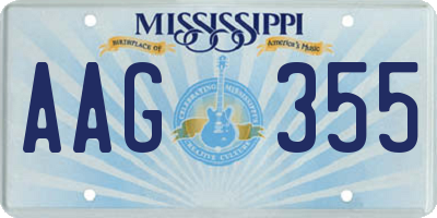 MS license plate AAG355