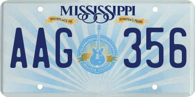 MS license plate AAG356