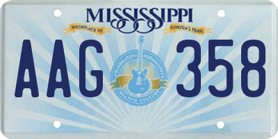 MS license plate AAG358