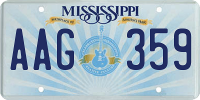 MS license plate AAG359