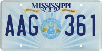 MS license plate AAG361