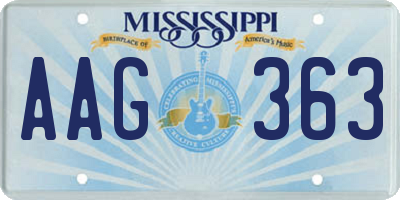 MS license plate AAG363