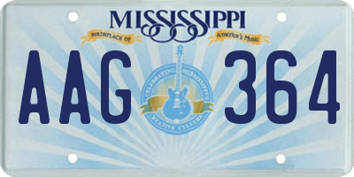 MS license plate AAG364