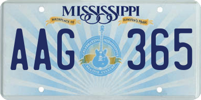 MS license plate AAG365