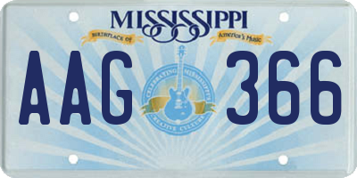 MS license plate AAG366