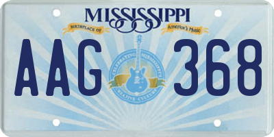 MS license plate AAG368