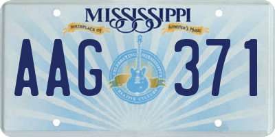 MS license plate AAG371