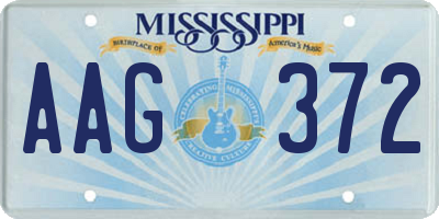 MS license plate AAG372