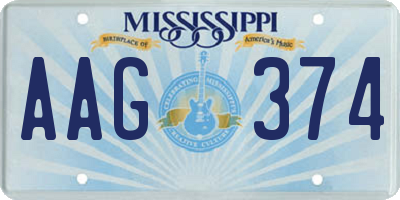 MS license plate AAG374