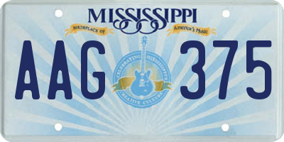 MS license plate AAG375