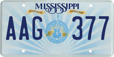 MS license plate AAG377