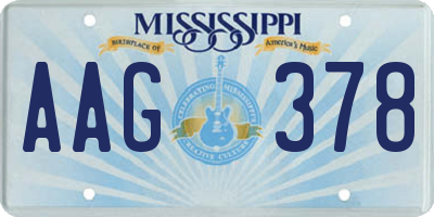 MS license plate AAG378