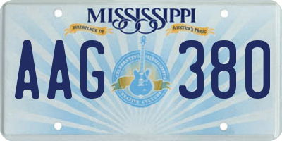 MS license plate AAG380