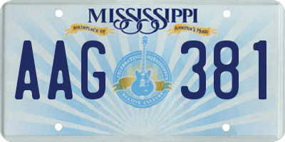 MS license plate AAG381