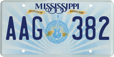 MS license plate AAG382