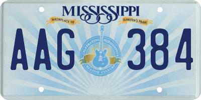 MS license plate AAG384