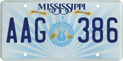 MS license plate AAG386