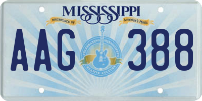 MS license plate AAG388