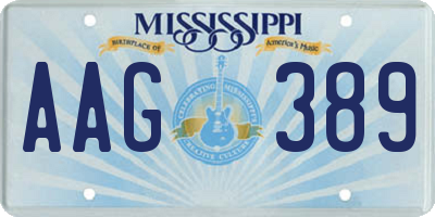 MS license plate AAG389