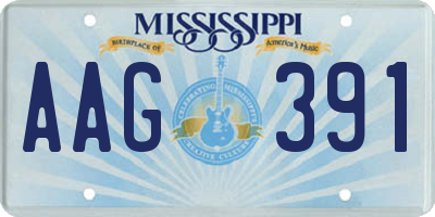 MS license plate AAG391