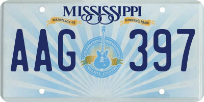 MS license plate AAG397