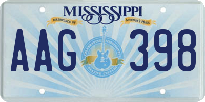 MS license plate AAG398