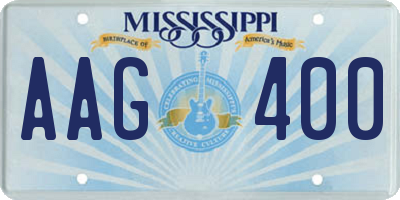 MS license plate AAG400