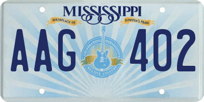 MS license plate AAG402