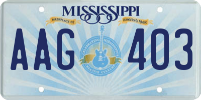 MS license plate AAG403