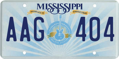 MS license plate AAG404