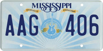 MS license plate AAG406