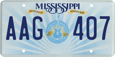 MS license plate AAG407