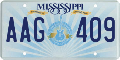 MS license plate AAG409