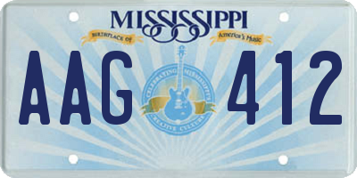 MS license plate AAG412