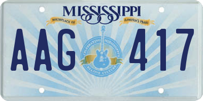 MS license plate AAG417