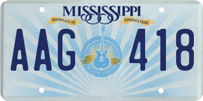 MS license plate AAG418