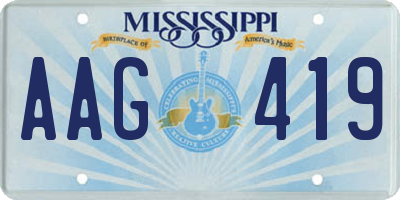 MS license plate AAG419