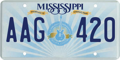 MS license plate AAG420