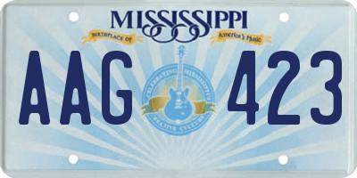 MS license plate AAG423