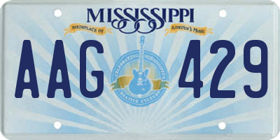 MS license plate AAG429