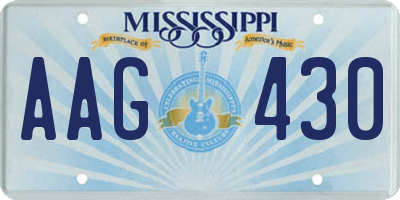 MS license plate AAG430