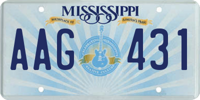 MS license plate AAG431