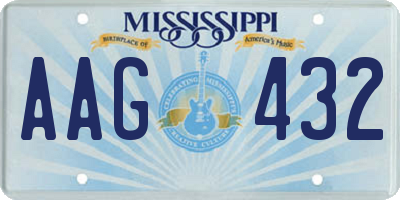 MS license plate AAG432