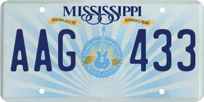 MS license plate AAG433