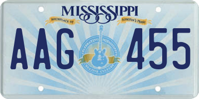 MS license plate AAG455